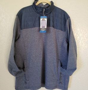 EDDIE BAUER Blue Mixed Media Pullover 1/4 Zip